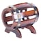 Vintiquewise Wooden Wine Barrel Shaped Vintage Decorative Single Bottle Wine Holder QI003661 - alternate 4